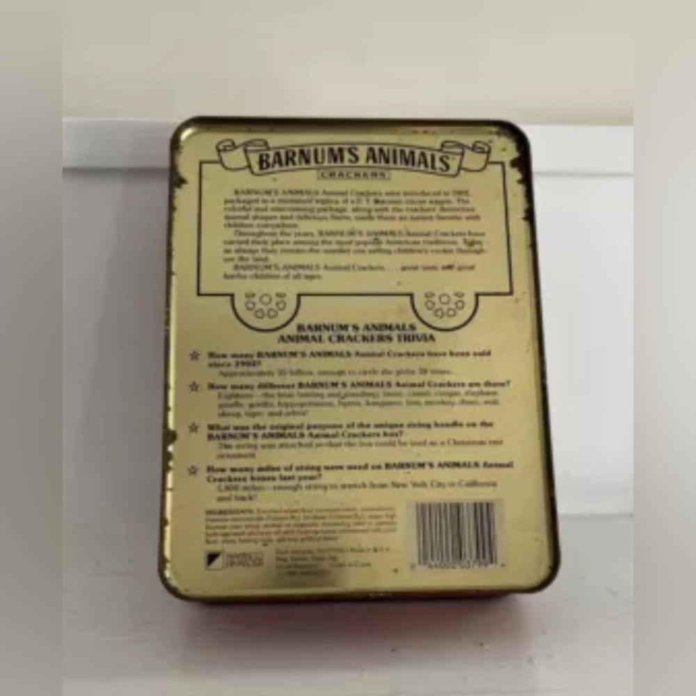 Vintage 1989 BARNUM’s ANIMALS Crackers Limited Edition Cookie Tin Nabisco - Picture 7 of 10